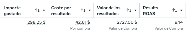 Resultado de campaña de Meta Ads de Hojas Sur